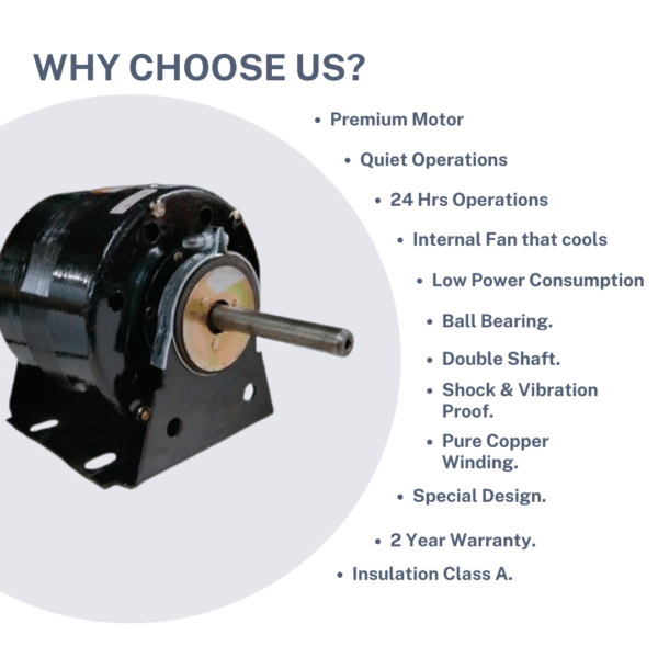 0.2 HP 1440 RPM 220V Double Shaft Double Ball Bearing Motor | Single Phase Electric Motor - Image 3